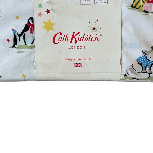 Cath Kidston London 4pc FULL Sheet Set Christmas Animals Cream Cotton NEW - Picture 13 of 15